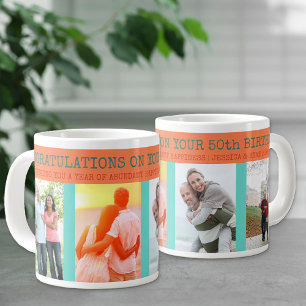 Herzlichen Glückwunsch zum 50. Geburtstag 4 Foto Jumbo-Tasse