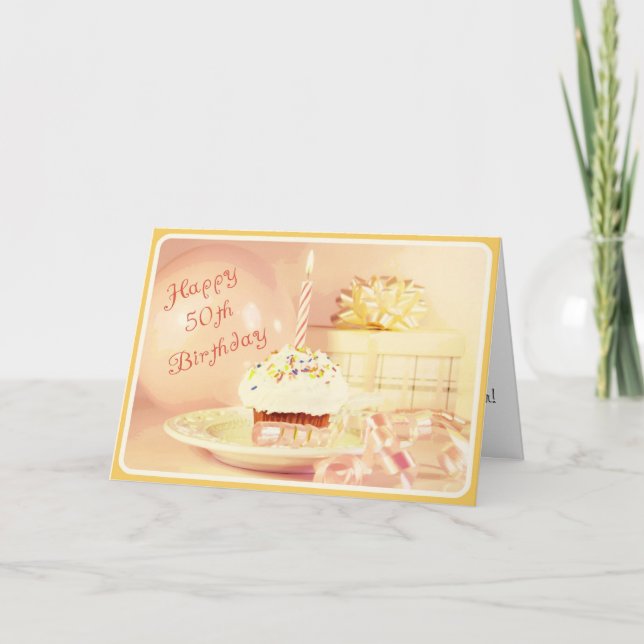 Herzlichen Glückwunsch zum 50. Geburtstag für eine Karte (Vorderseite)