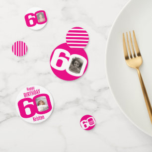 Herzlichen Glückwunsch zum 60. Geburtstag Foto pin Konfetti