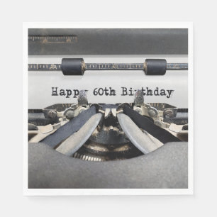 Herzlichen Glückwunsch zum 60. Geburtstag Retro Sc Serviette