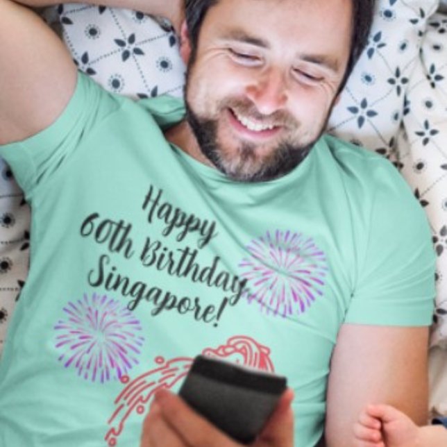 Herzlichen Glückwunsch zum 60. Geburtstag Singapur T-Shirt (Von Creator hochgeladen)