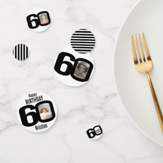 Herzlichen Glückwunsch zum 60. Geburtstag und Foto Konfetti