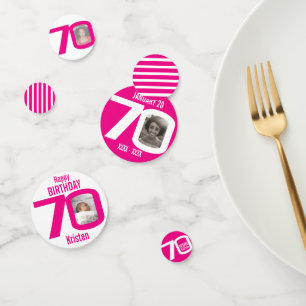 Herzlichen Glückwunsch zum 70. Geburtstag Foto pin Konfetti