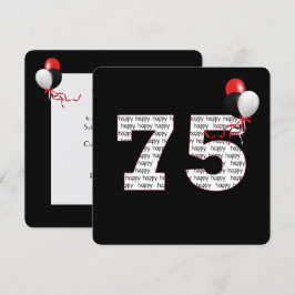 Herzlichen Glückwunsch zum 75. Geburtstag auf schw Einladung