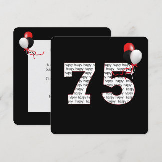 Herzlichen Glückwunsch zum 75. Geburtstag auf schw Einladung
