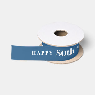 Herzlichen Glückwunsch zum 80. Geburtstag   Steel  Satinband