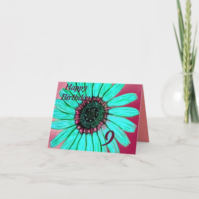 Herzlichen Glückwunsch zum 9. Geburtstag Karte (Vorderseite)