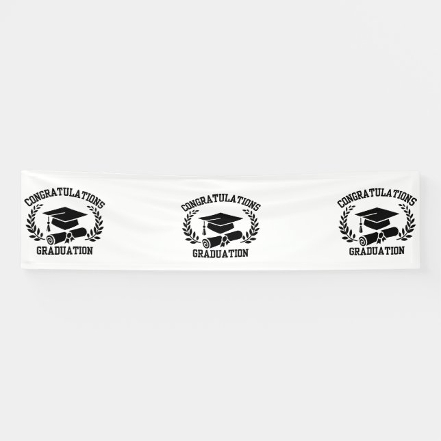 Herzlichen Glückwunsch zum Abschluss 2.5x10 Vinyl  Banner (Horizontal)