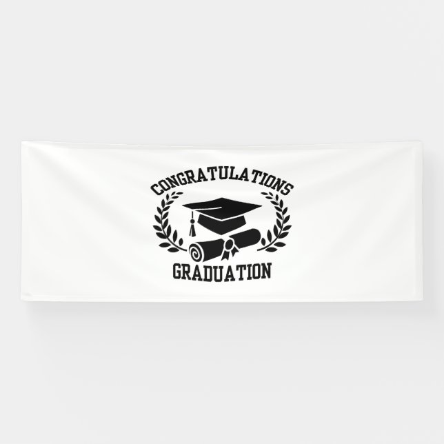 Herzlichen Glückwunsch zum Abschluss 4x10 Vinyl Ba Banner (Horizontal)