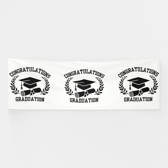 Herzlichen Glückwunsch zum Abschluss 4x12 Vinyl Ba Banner (Horizontal)