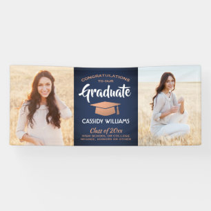 Herzlichen Glückwunsch zum Abschluss in Foto Navy  Banner