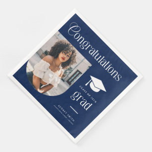 Herzlichen Glückwunsch zum Abschluss in Navy Blau Serviette