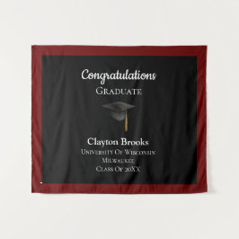 Herzlichen Glückwunsch zum Abschluss mit Cap Wandteppich