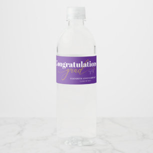Herzlichen Glückwunsch zum Abschluss Moderne Schri Wasserflaschenetikett