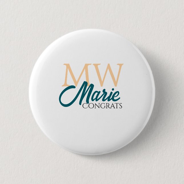 Herzlichen Glückwunsch zum Abschluss Monogramm ora Button (Vorderseite)