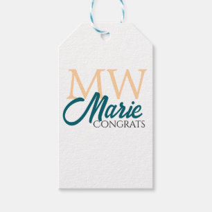 Herzlichen Glückwunsch zum Abschluss Monogramm ora Geschenkanhänger