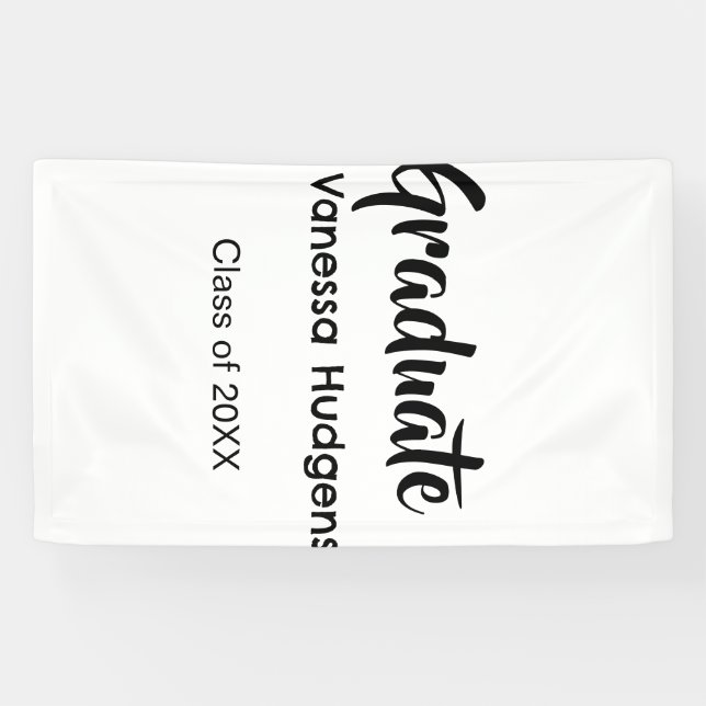 Herzlichen Glückwunsch zum Abschluss Name Datum Ja Banner (Horizontal)