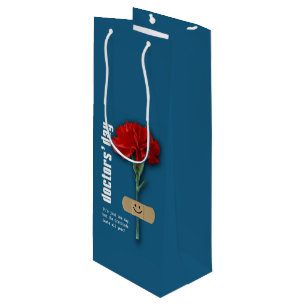 Herzlichen Glückwunsch zum Arztbesuch. Namensschil Geschenktüte Für Weinflaschen