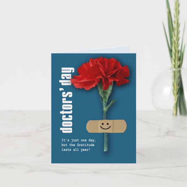 Herzlichen Glückwunsch zum Arztbesuch. Red Carnati Karte (Vorderseite)