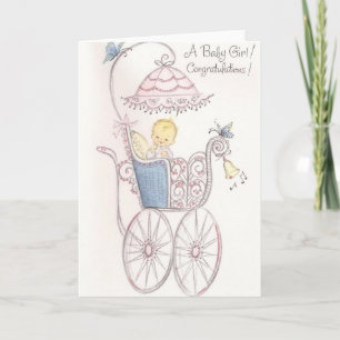 Herzlichen Glückwunsch zum Baby Mädchen Karte