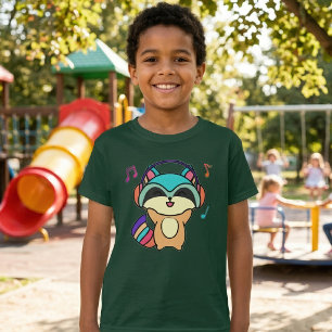 Herzlichen Glückwunsch zum Baby Raccoon mit Kopfhö T-Shirt