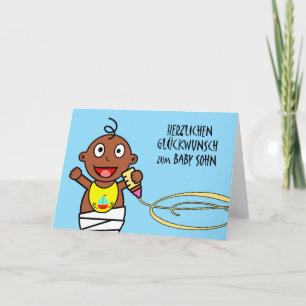 Herzlichen glückwunsch zum baby sohn, German Card Karte