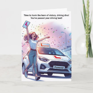 Herzlichen Glückwunsch zum Bestehen des Fahrtests Karte