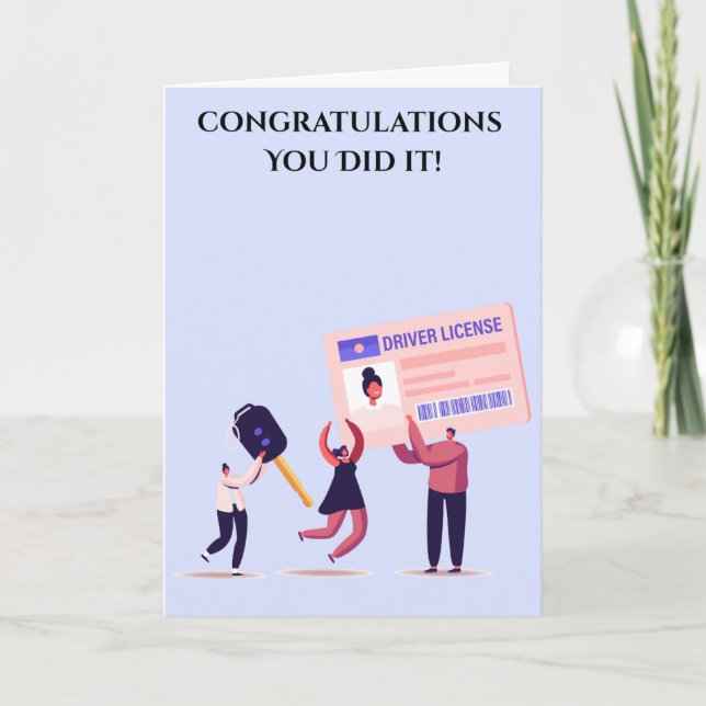 Herzlichen Glückwunsch zum Bestehen Ihrer Fahrprüf Karte (Vorderseite)