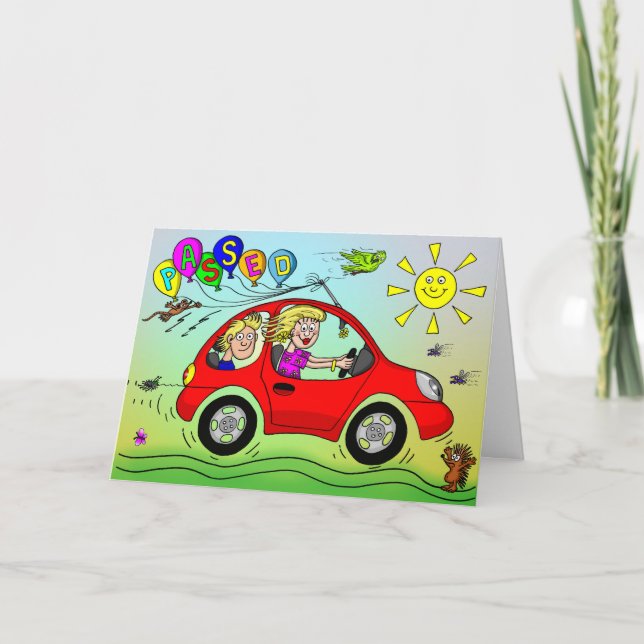 Herzlichen Glückwunsch zum Bestehen Ihres Fahrtest Karte (Vorderseite)