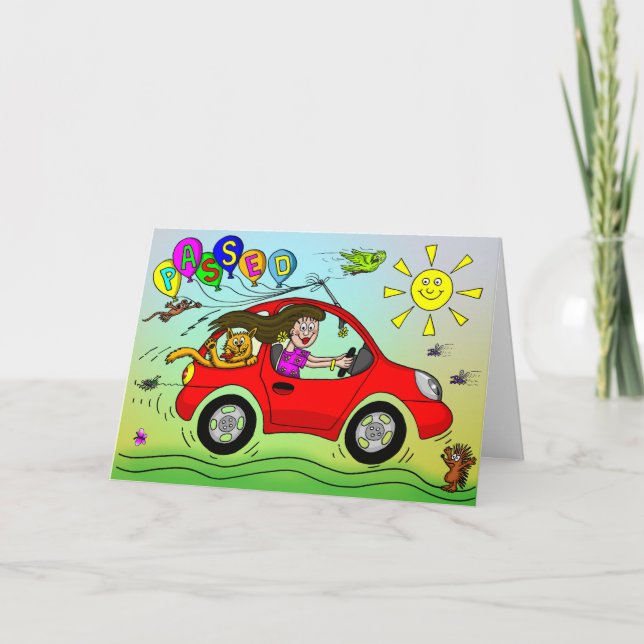 Herzlichen Glückwunsch zum Bestehen Ihres Fahrtest Karte (Vorderseite)