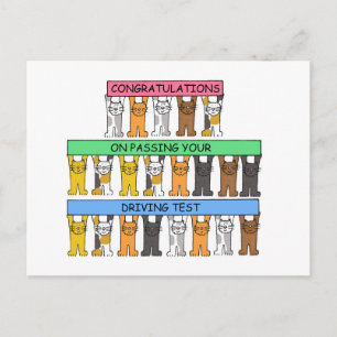 Herzlichen Glückwunsch zum Bestehen Ihres Fahrtest Postkarte