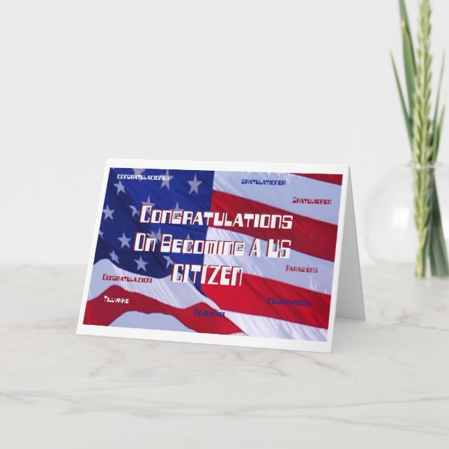 Herzlichen Glückwunsch zum Besuch der US-Staatsbür Karte (Vorderseite)