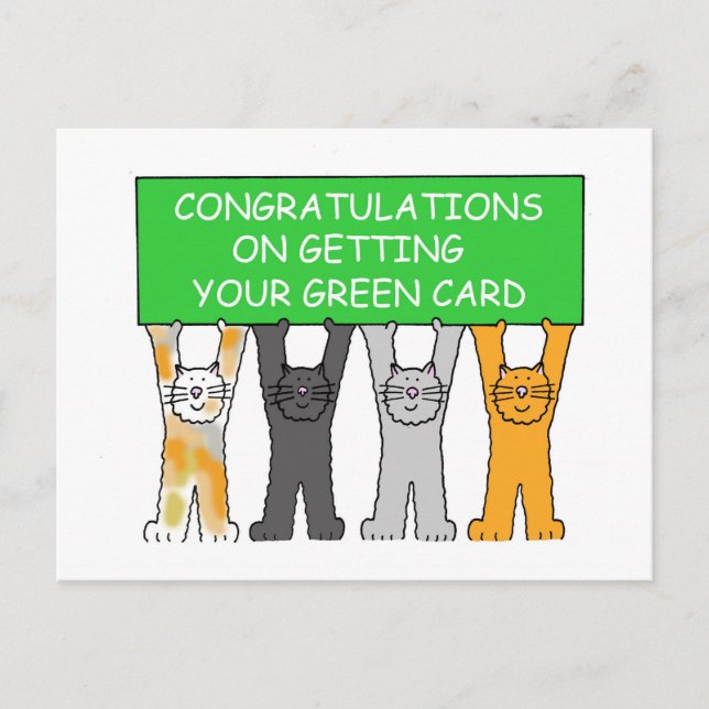Herzlichen Glückwunsch zum Erhalt Ihrer Grünen Kar Postkarte (Vorderseite)