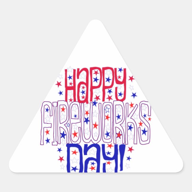 Herzlichen Glückwunsch zum Feuerwerk! Mit roten, w Dreieckiger Aufkleber (Vorderseite)