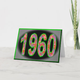 Herzlichen Glückwunsch zum Geburtstag 1960 Jahr de Karte