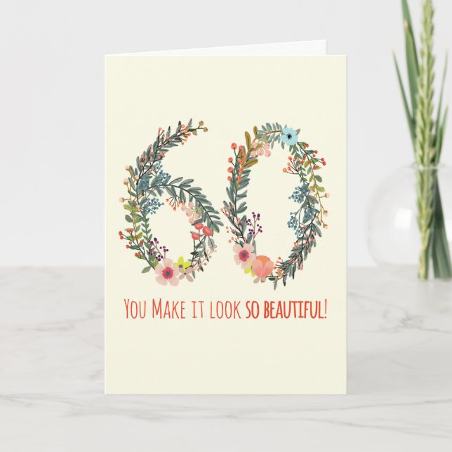 Herzlichen Glückwunsch zum Geburtstag 60, Sie lass Karte (Vorderseite)