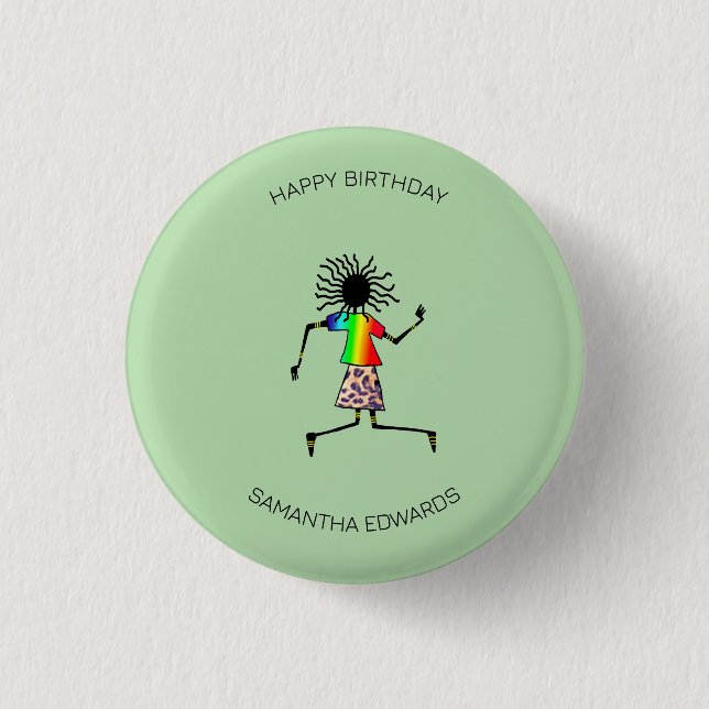 Herzlichen Glückwunsch zum Geburtstag, African Art Button (Vorderseite)