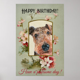 Herzlichen Glückwunsch zum Geburtstag Airedale Ter Poster