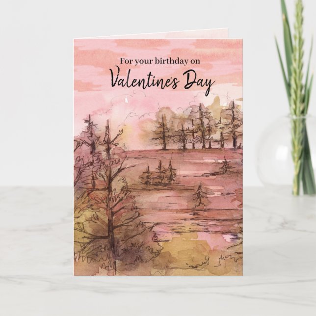 Herzlichen Glückwunsch zum Geburtstag am Valentins Karte (Vorderseite)