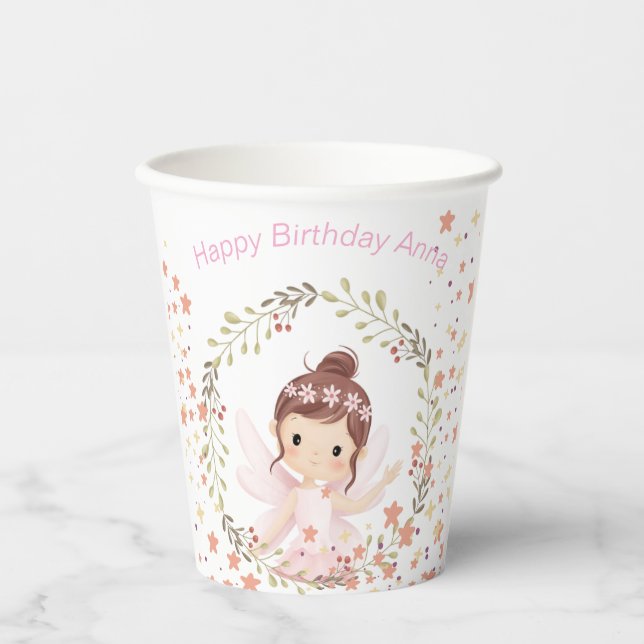 Herzlichen Glückwunsch zum Geburtstag, anpassbarer Pappbecher (Vorderseite)