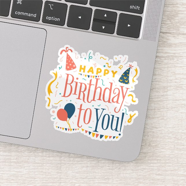 Herzlichen Glückwunsch zum Geburtstag auf Ihrem Au Aufkleber (Detail)