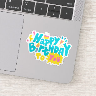 Herzlichen Glückwunsch zum Geburtstag auf Ihrem Au Aufkleber
