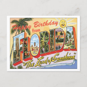 Herzlichen Glückwunsch zum Geburtstag aus Florida Postkarte