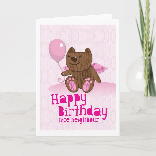 Herzlichen Glückwunsch zum Geburtstag Bear Nice Ne Karte (Vorderseite)