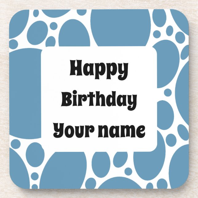 Herzlichen Glückwunsch zum Geburtstag, blaues Must Getränkeuntersetzer (Vorderseite)