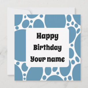 Herzlichen Glückwunsch zum Geburtstag blaues Muste Einladung