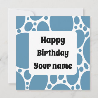 Herzlichen Glückwunsch zum Geburtstag blaues Muste Einladung