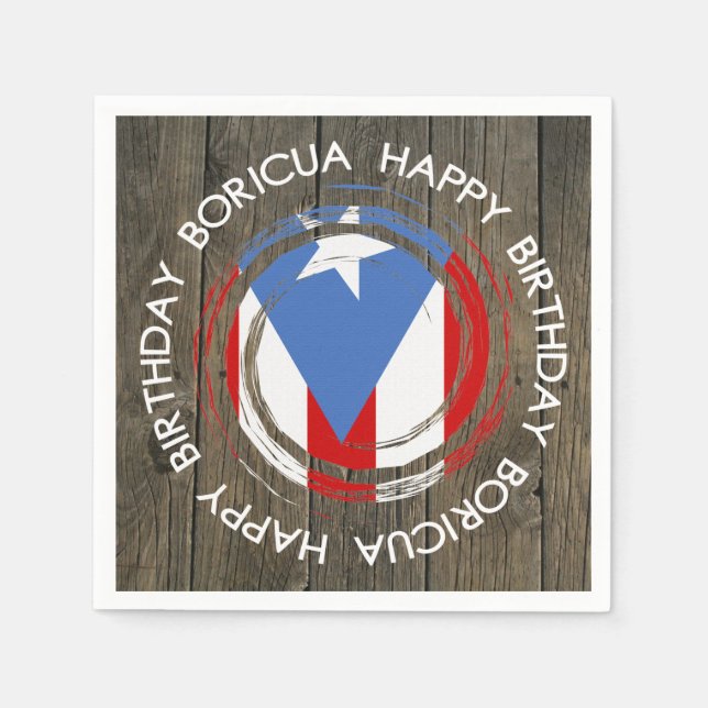 Herzlichen Glückwunsch zum Geburtstag Boricua Them Serviette (Vorderseite)