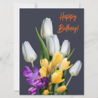 Herzlichen Glückwunsch zum Geburtstag, buntes Tulp