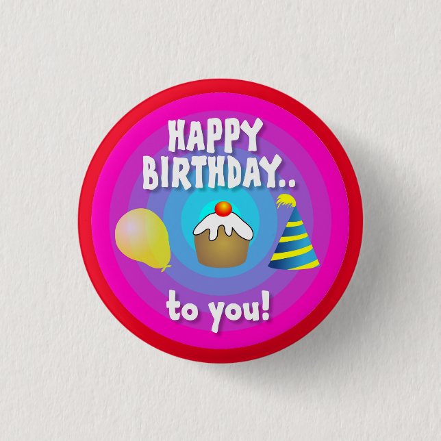 Herzlichen Glückwunsch zum Geburtstag! Circle Desi Button (Vorderseite)